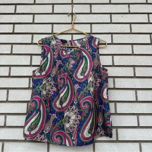 Talbots 100% Silk Jewel Tone Multicolor Tank Shell Top